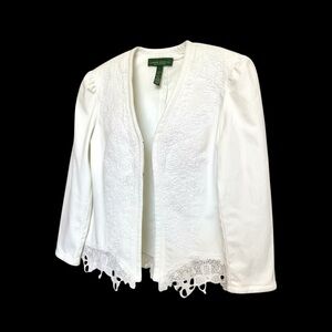 Vintage Ralph Lauren White Denim Jean Jacket